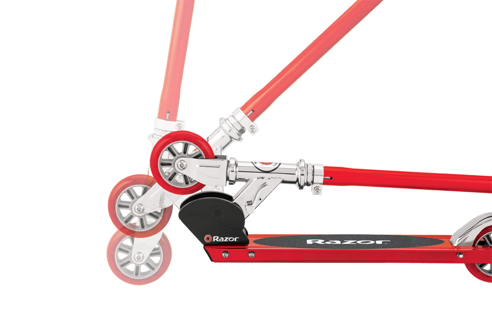 Запатентованный складной механизм самоката детского Razor S Spark Sport Запатентованный складной механизм самоката детского Razor S Spark Sport