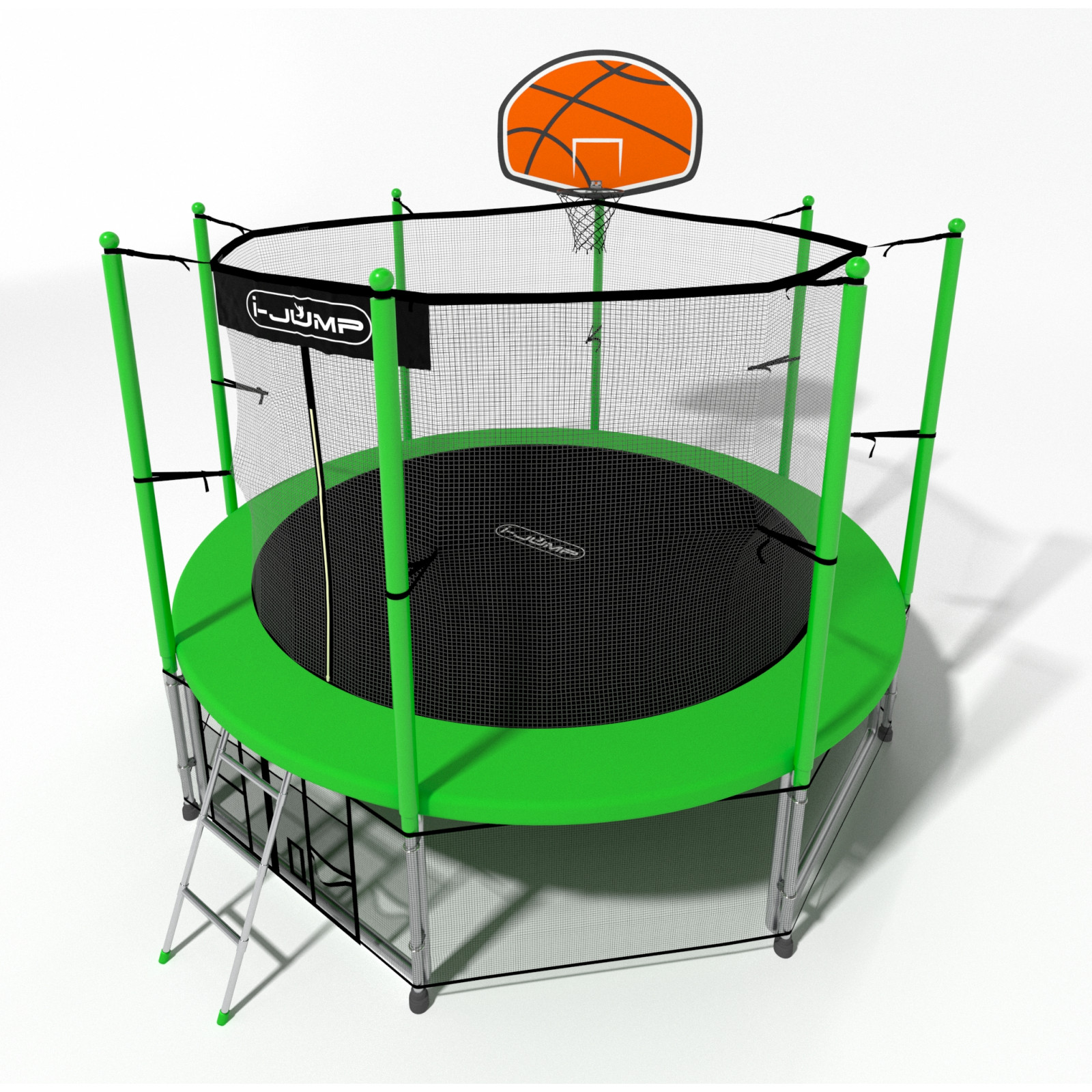 Батут i-JUMP Classic Basket 12ft 3,66 метра с нижней сетью и лестницей Батут i-JUMP Classic Basket 12ft 3,66 метра с нижней сетью и лестницей