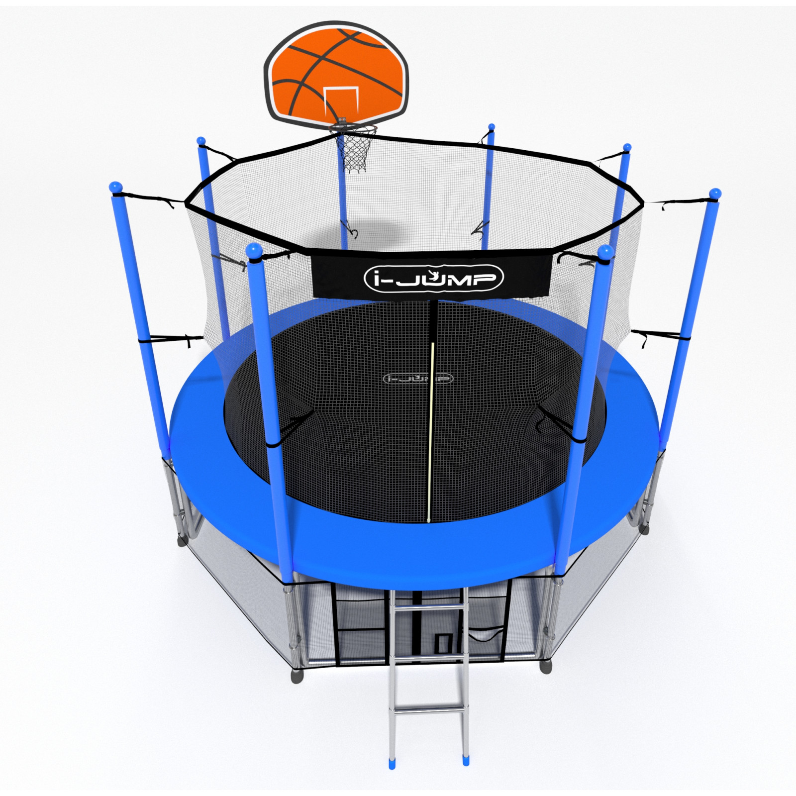 Батут i-JUMP Classic Basket 16ft 4,88 метра с нижней сетью и лестницей Батут i-JUMP Classic Basket 16ft 4,88 метра с нижней сетью и лестницей